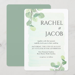 Eucalyptus Greenery Watercolor Wedding Invitation