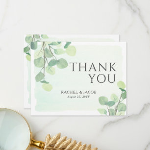 Eucalyptus Greenery Watercolor Wedding Thank You