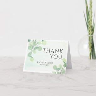 Eucalyptus Greenery Watercolor Wedding Thank You Card