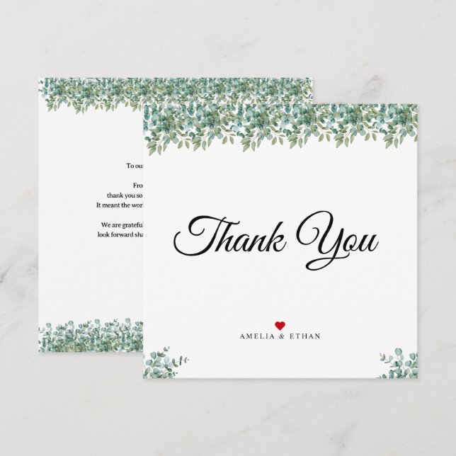 eucalyptus greenery wedding (Front/Back)
