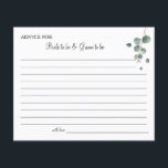 Eucalyptus greenery Wedding Advice card shower<br><div class="desc">Add your information and for further customization,  click the link "click to customize further".
~ Check collection for matching games,  invitation,  signs,  and more ~</div>
