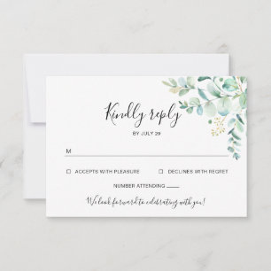 Eucalyptus Greenery Wedding Carte Rsvp