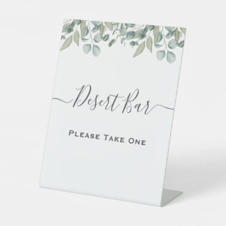Eucalyptus Greenery Wedding dessert bar sign