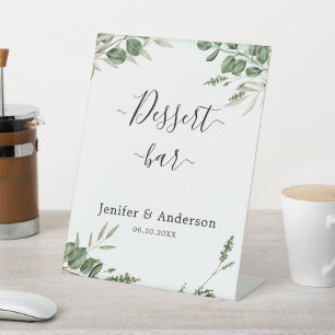 Eucalyptus Greenery Wedding Dessert Bar Sign 