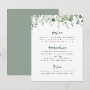 Eucalyptus Greenery Wedding Details Enclosure Card