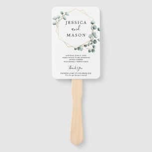 Eucalyptus Greenery Wedding Fan Program