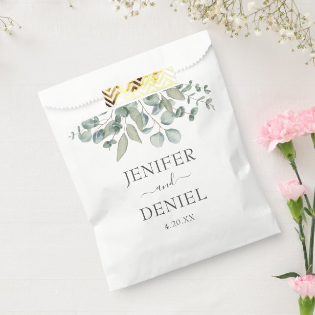 Eucalyptus Greenery Wedding Favour Bag (Sealed)