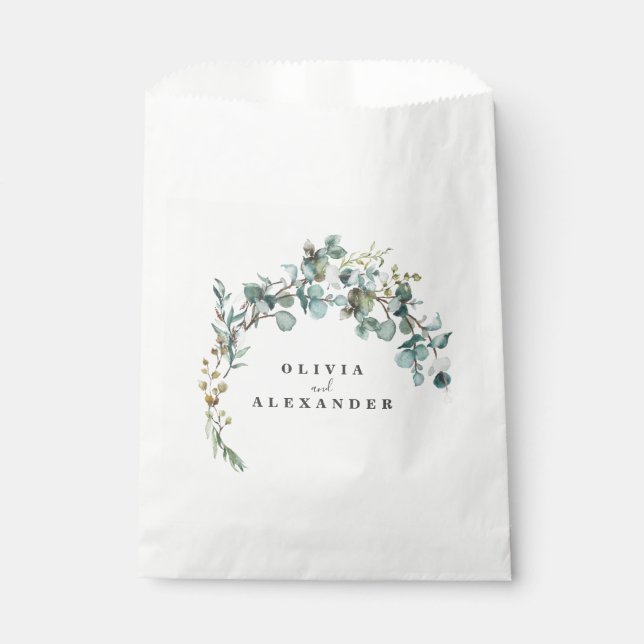 Eucalyptus Greenery Wedding Favour Bag (Front)