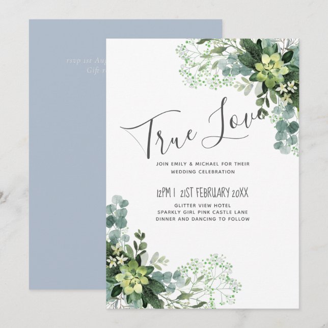 Eucalyptus Greenery Wedding Foliage Babys Breath (Front/Back)