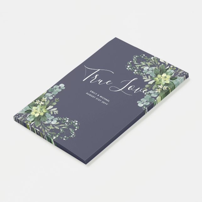Eucalyptus Greenery Wedding Foliage Babys Breath Post-it Notes (Angled)