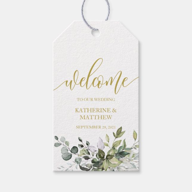 Eucalyptus Greenery Wedding Gift Tag (Front)