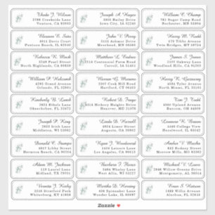 Eucalyptus Greenery Wedding Guest Address Labels