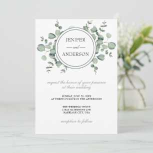 Eucalyptus Greenery Wedding Invitation