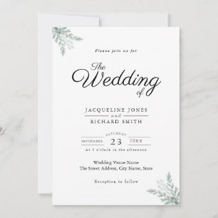 Eucalyptus Greenery Wedding Invitation