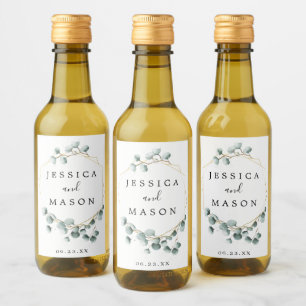 Eucalyptus Greenery Wedding Mini Wine Labels