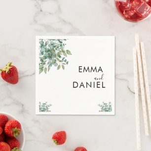 eucalyptus greenery wedding napkin