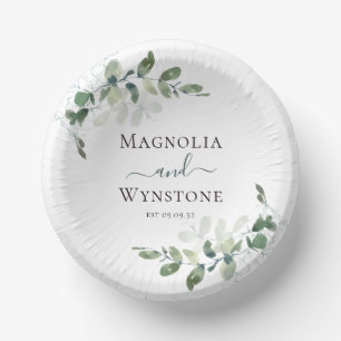 Eucalyptus Greenery Wedding  Paper Plate