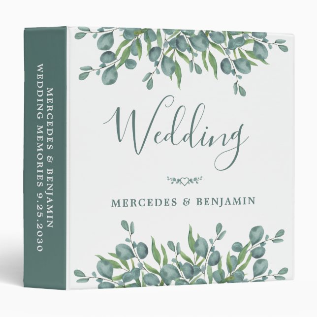 Eucalyptus Greenery Wedding Photo Album Binder (Front/Spine)