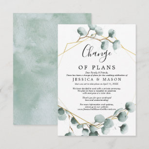 Eucalyptus Greenery Wedding Postponed Announcement