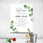 Eucalyptus greenery wedding program timeline poster<br><div class="desc">A modern,  elegant,  wedding program,  timeline.  White background,  decorated with eucalyptus greenery,  sprigs. Personalize and add your names and wedding details. Black coloured letters.  If you have more text it's possible to reduce the line space.</div>