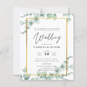 Eucalyptus Greenery Wedding QR CODE Modern Budget