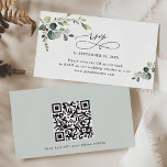 Eucalyptus Greenery Wedding QR Code RSVP Cards<br><div class="desc">Designed to coordinate with our Boho Greenery wedding collection,  this customizable business card size online RSVP card,  features watercolor greenery leaves with calligraphy graphic text,  paired with a classy serif in black with an option to add a QR code on the back. Matching items available.</div>