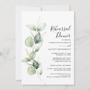 Eucalyptus Greenery Wedding Rehearsal Dinner Invitation