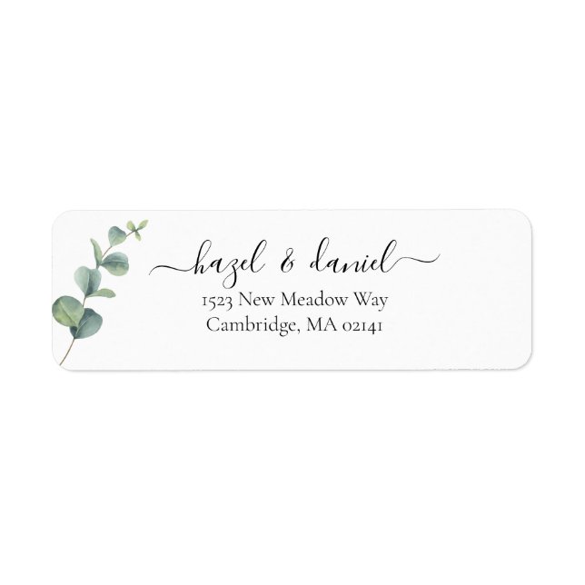Eucalyptus Greenery Wedding Return Address  (Front)