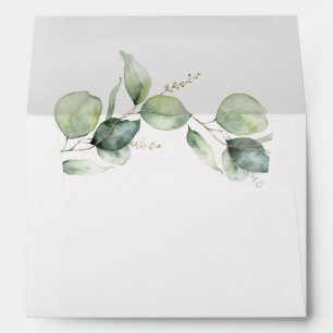 Eucalyptus Greenery Wedding Return Address Envelope