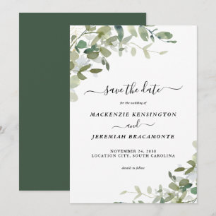 Eucalyptus Greenery Wedding Save the Date