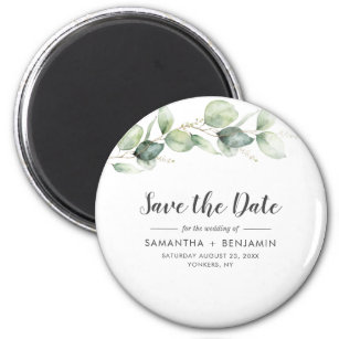 Eucalyptus Greenery Wedding Save the Date Magnet