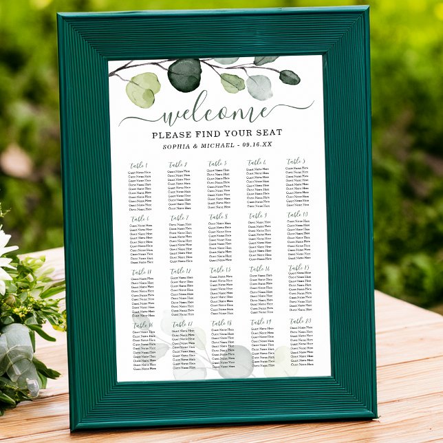 Eucalyptus Greenery Wedding Seating Chart (Eucalyptus Greenery Wedding Seating Chart)