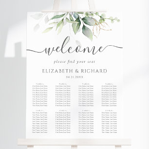 Eucalyptus Greenery Wedding Seating Chart