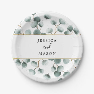 Eucalyptus Greenery Wedding Shower Paper Plate