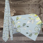 Eucalyptus Greenery Wedding Sky Blue Neck Tie<br><div class="desc">Neck Ties for Tuxedo Royale by Leonbience. This tie features a watercolor painted collection of various eucalyptus sprigs and vines.</div>