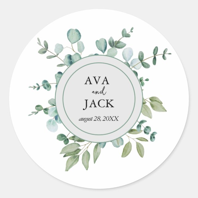 eucalyptus greenery wedding Sticker (Front)