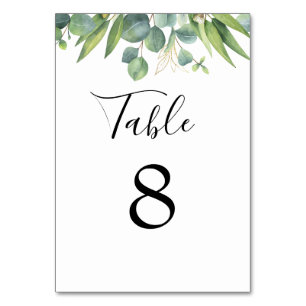 Eucalyptus Greenery Wedding Table Number