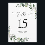 Eucalyptus Greenery Wedding Table Number Cards<br><div class="desc">Designed to coordinate with our Boho Greenery wedding collection,  this customizable Menu Template features mixed watercolor greenery leaves paired with a classy serif in black. Matching items available.</div>