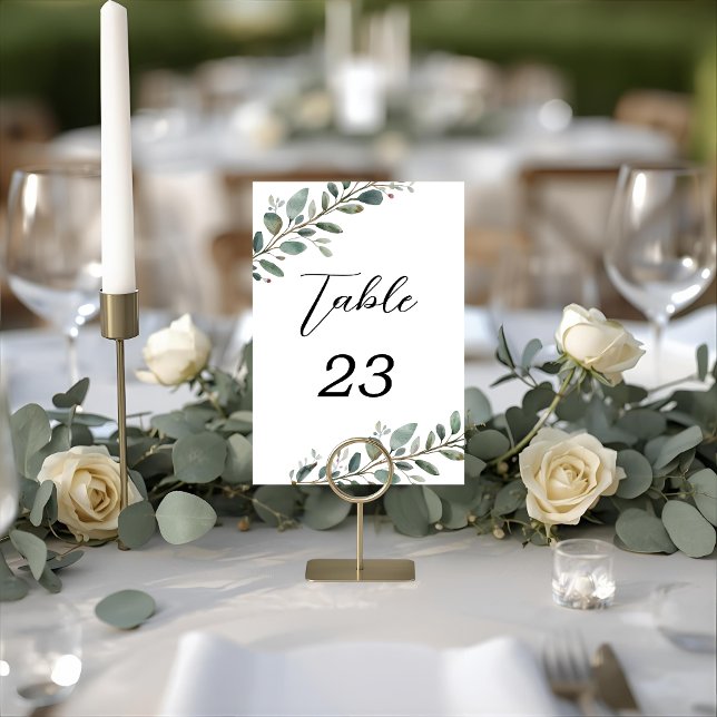 Eucalyptus Greenery Wedding Table Numbers (Creator Uploaded)