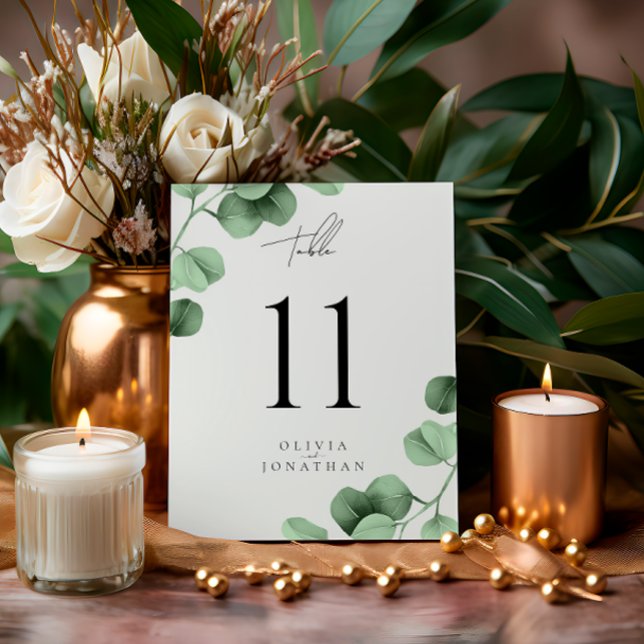 Eucalyptus Greenery Wedding Table Numbers (Creator Uploaded)