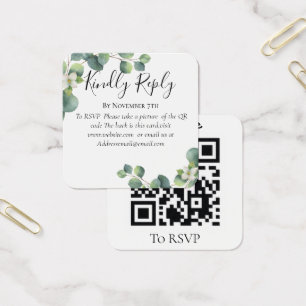 Eucalyptus greenery Wedding Website QR Code RSVP 