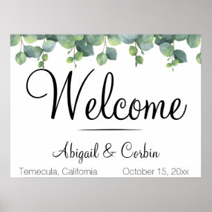 Eucalyptus Greenery Wedding Welcome Poster