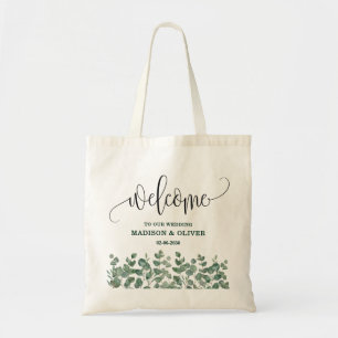 Eucalyptus Greenery Wedding Welcome Tote Bag