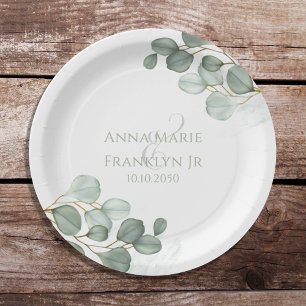 Eucalyptus Greenery Weddings Elegant Foliage  Paper Plate