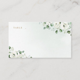 Eucalyptus Greenery white floral rustic wedding Place Card