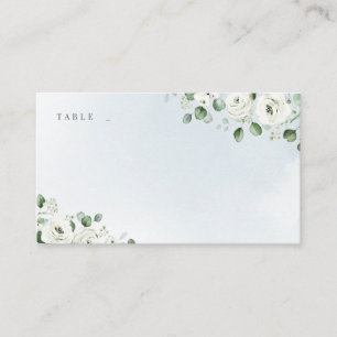 Eucalyptus Greenery white floral rustic wedding Place Card