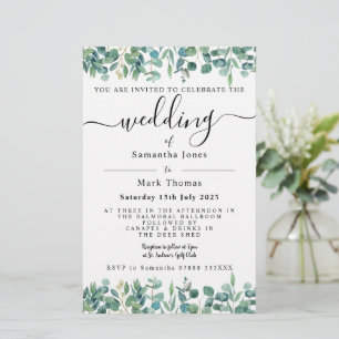 Eucalyptus Greenery White Weddin Stationery