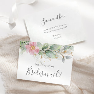 Eucalyptus Greenery Will You Be My Bridesmaid Invitation