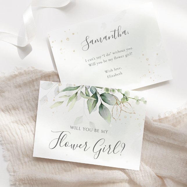 Eucalyptus Greenery Will You Be My Flower Girl Invitation (Creator Uploaded)