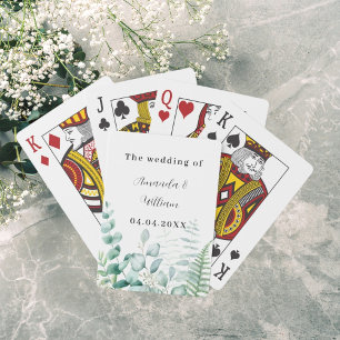 Eucalyptus greenery woodland ferns names wedding playing cards
